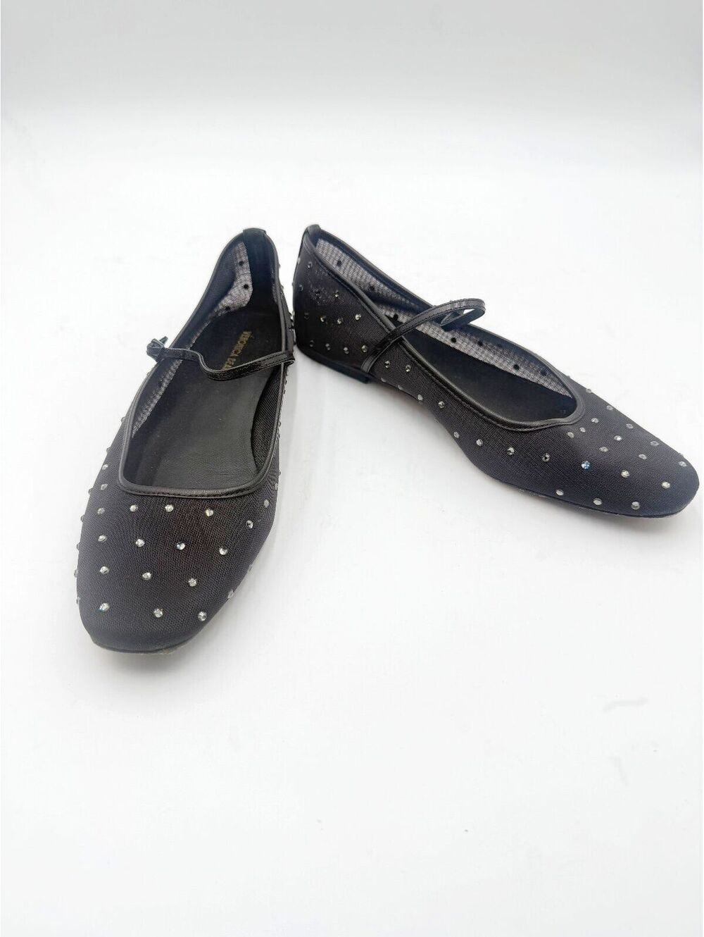 Veronica Beard Ellie Mesh Crystal Mary Jane Ballet Flats Black Diamond Size 9